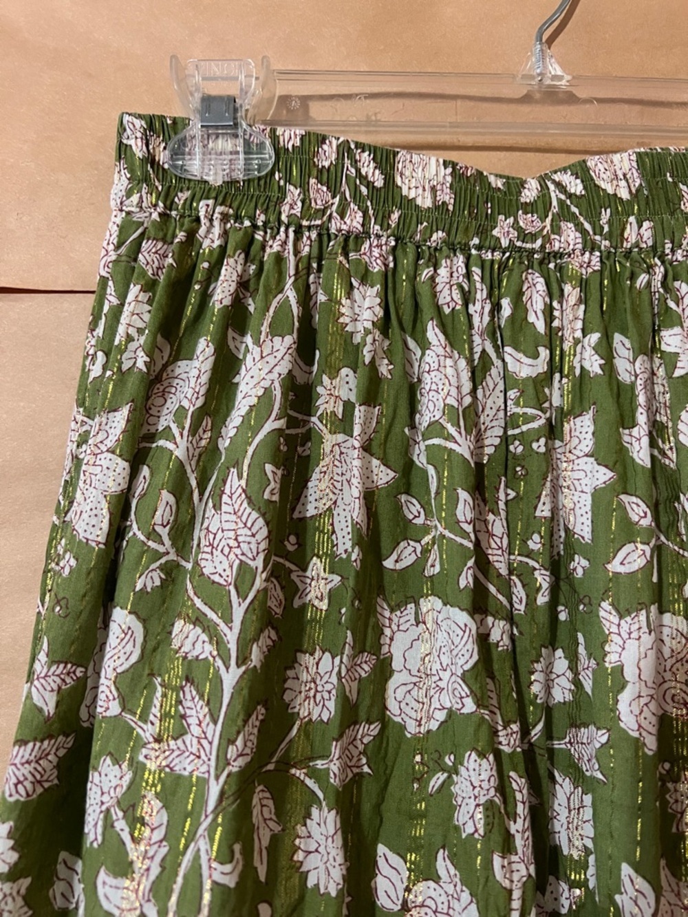 CLARA Olive Green Floral Maxi Skirt - Picture 11 of 15